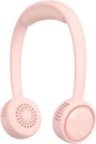 M12 bladloze hangende nekventilator Mini buitensporten draagbare USB stille ventilator (roze)