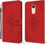 Voor Xiaomi Redmi Note 4X Reliëf Fortuin Bloempatroon Horizontale Flip Leren Case met Houder & Kaartsleuf & Portemonnee & Lanyard (Rood)