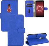 Voor Fujitsu Be4 Plus F-41B Effen Kleur Huidgevoel Magnetische Gesp Horizontale Flip Kalf Textuur PU Lederen Case met Houder & Kaartsleuven & Portemonnee (Blauw)