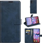Voor ZTE V2020 Smart Retro Kalfspatroon Gesp Horizontale Flip Leren Case met Houder & Kaartsleuven & Portemonnee (Blauw)