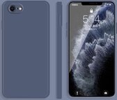 Effen kleur imitatie vloeibare siliconen rechte rand valbestendige volledige dekking beschermhoes voor iPhone SE 2020/8/7 (grijs)