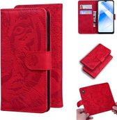 Voor OPPO Realme V11 5G Tiger Embossing Pattern Horizontale Flip lederen tas met houder & kaartsleuven & portemonnee (rood)