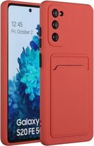 Voor Samsung Galaxy S20 FE kaartsleuf ontwerp schokbestendig TPU beschermhoes (pruim rood)