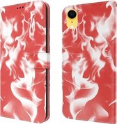 Cloud Fog Pattern Horizontale Flip lederen hoes met houder & kaartsleuf & portemonnee voor iPhone XR (rood)