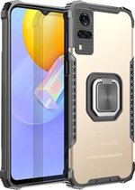 Voor vivo Y51 (2020) Fierce Warrior Series Armor All-inclusive schokbestendig aluminium + TPU beschermhoes met ringhouder (goud)