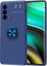 Voor OPPO Realme X7 Pro Ultra metalen ringhouder 360 graden roterende TPU-hoes (blauw + blauw)