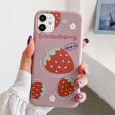 TPU-patroon beschermhoes voor iPhone 11 pro (aardbeien)