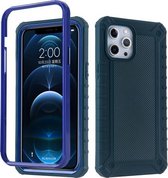 Diamond Texture 360 graden all-inclusive schokbestendig skidproof TPU-hoesje voor iPhone 12 mini (cyaanblauw)