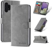 Voor Samsung Galaxy A32 5G Diaobaolee Pure Fresh Texture Horizontale Flip Leather Case (Grijs)