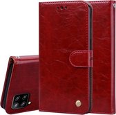 Voor Samsung Galaxy A42 5G zakelijke stijl olie wax textuur horizontale flip lederen tas met houder & kaartsleuven & portemonnee (rood)