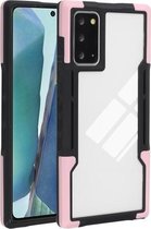 Voor Samsung Galaxy Note20 Ultra TPU + pc + acryl 3 in 1 schokbestendige beschermhoes (roze)