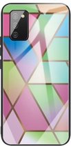 Voor Samsung Galaxy A02s (EU-versie) Beschermhoes met abstract marmerpatroon (ruitverloop)