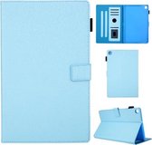 Haar zijdeachtige textuur effen kleur horizontale flip lederen tas met houder & kaartsleuven & fotolijst & antislipstrip voor Samsung Galaxy Tab A 10.1 (2019) T510 / T515 (blauw)