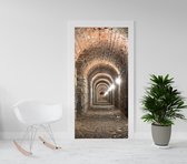 Luxe deursticker Tunnel-gemetseld-Deurposter-decoratie - woonaccessoires - diverse maten leverbaar 201,5 x 93 cm