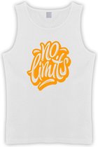 Witte Tanktop met  " No Limits " print Oranje size S