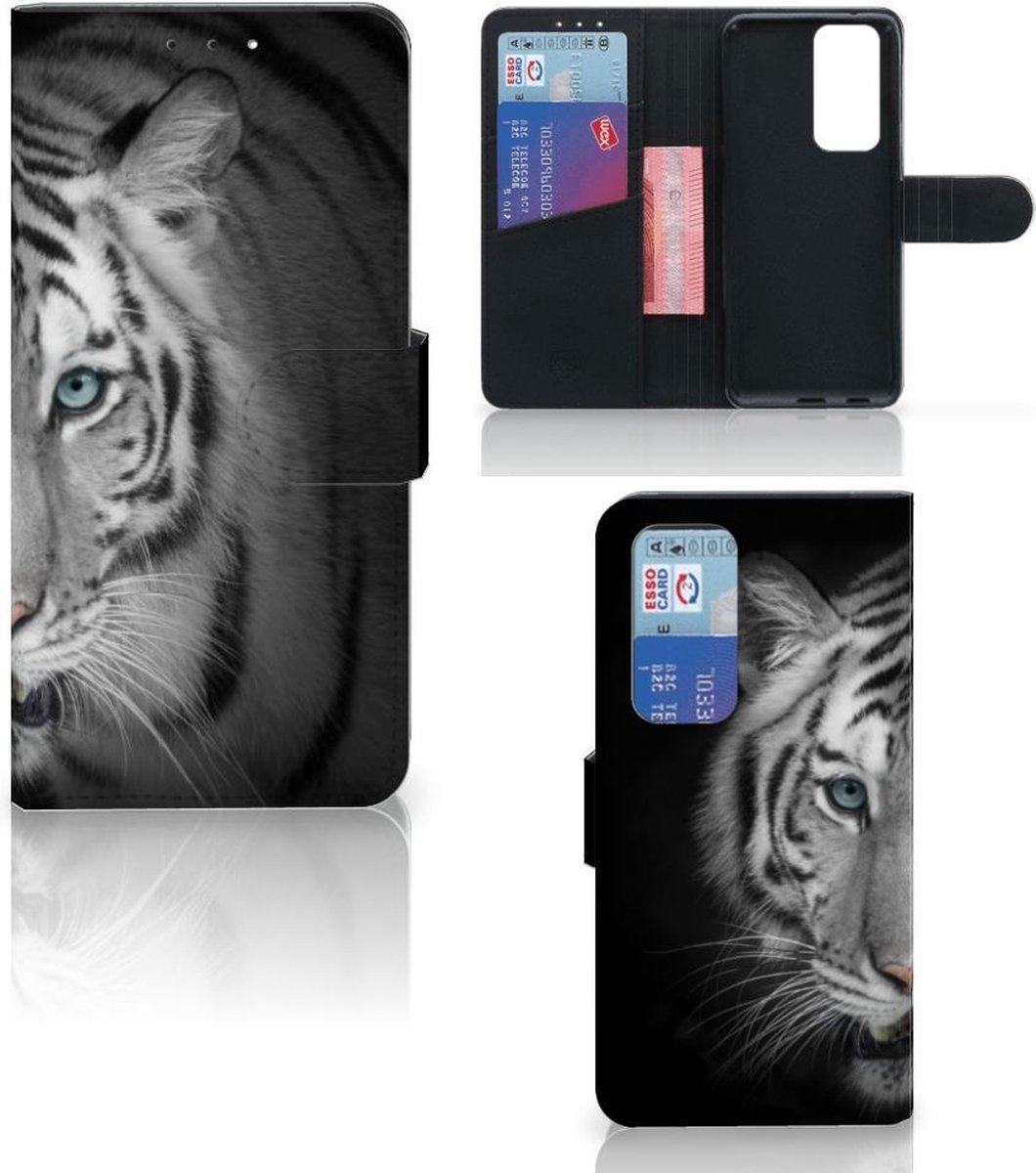 OPPO Find X3 Neo 5G Telefoonhoesje met Pasjes Tijger