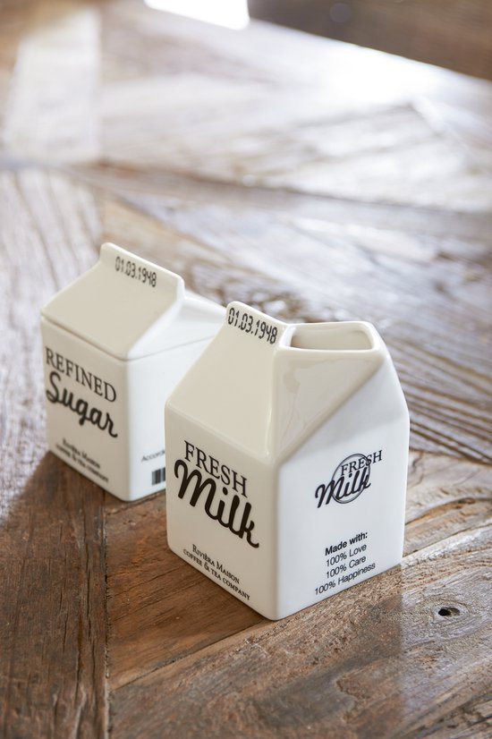 Carton Jar Sugar + Carton Jar Milk (set) - Riviera Maison