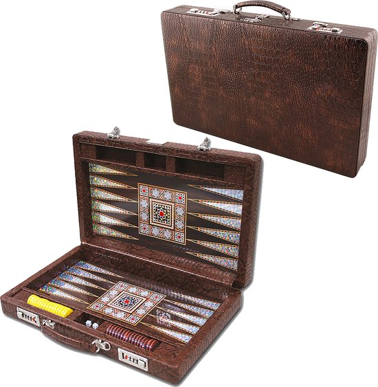 lepel stil Bron Backgammon koffer - Tavla - Luxe backgammon set - 45,5 x 29 x 8 cm | Games  | bol.com