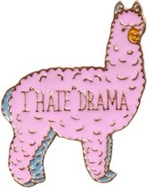 Pin ''lama'' broche, kledingspeld, i hate drama