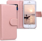 kwmobile telefoonhoesje voor Apple iPhone SE (1.Gen 2016) / 5 / 5S - Hoesje met pasjeshouder in roségoud - Wallet case