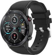 Siliconen Smartwatch bandje - Geschikt voor  Honor Magic Watch 2 siliconen band - zwart - 46mm - Horlogeband / Polsband / Armband