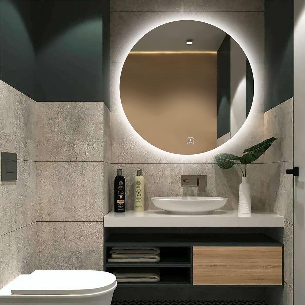 Miroir LED salle de bain rond 2712 - fonction chauffante et