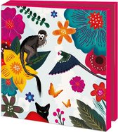 Bekking & Blitz - Wenskaartenmapje - Set wenskaarten - Kunstkaarten - Museumkaarten - Uniek design - 10 stuks - Inclusief enveloppen - Dieren – Aap – Papagaai - Frida - geïnspireerd door Frida Kahlo