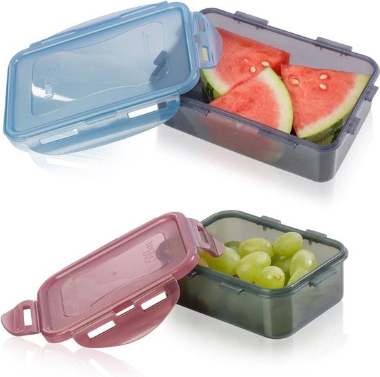Contenants pour aliments frais Lock & Lock ECO | Boîte à lunch | Boîtes à collations - Set de 5 pièces - Rectangulaires