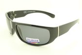 Sport bril met zwarte montuur en zwarte glas. P-S 4333. GEPOLARISEERD.