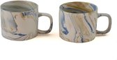 Tasse à café Floz tasse à thé - marbre - jaune et bleu - lot de 2 - 200ml