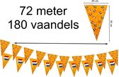 Vlaggenlijn Oranje - Voetbal - EK/WK - Koningsdag - Nederlandse vlag - Bierpullen - 72 meter