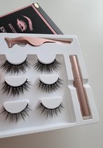 KNAPZEKER S02 " The Natural set wispies  " Magnetische Wimpers - Nepwimpers - Wimperset Van 3 Wimpers 1 Eyeliner En Pincet - 3D Lashes – Nepwimpers – Fake Magnetic Eyelashes  - Wimperextensions