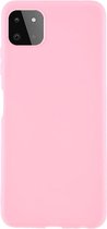 Samsung Galaxy A22 5G Hoesje Dun TPU Matte Back Cover Roze