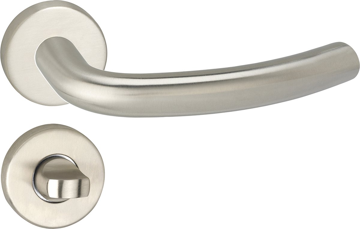 Deurkruk - Impresso Preston - Voor binnen- Rond met rond Toiletrozet- RVS - 2 stuks