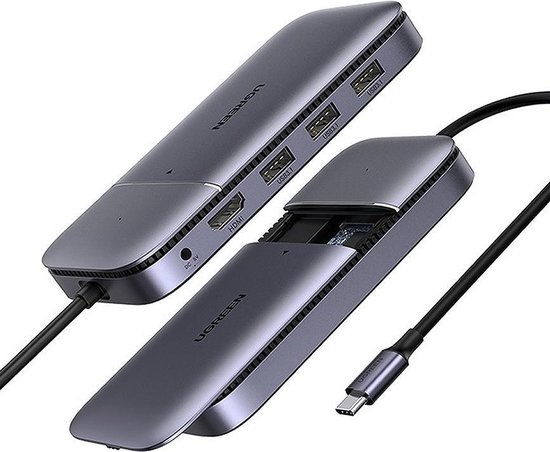 UGREEN - Pro SSD m2 en USB hub voor Macbook Pro / Air en Windows 10 - USB C  naar 3x... | bol.com