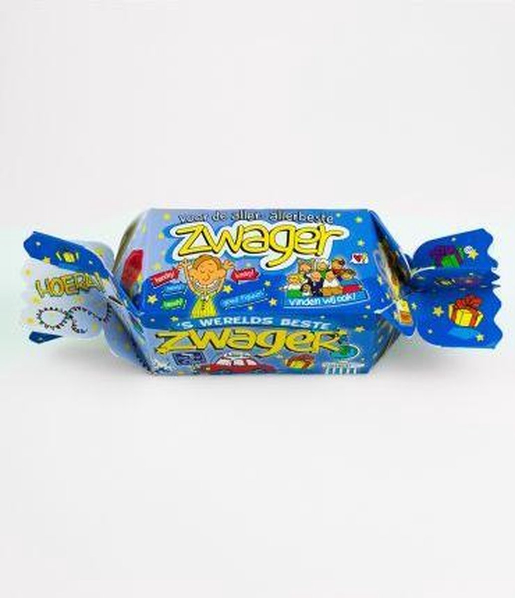 Snoeptoffee - s Werelds beste zwager - Gevuld met luxe verpakte toffees - In cadeauverpakking met gekleurd lint