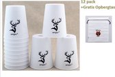 12 Pack Sengso® Sportstapelen Bekers-Quick Stacks Cups Speed Training Game Uitdaging- Competitie Party Speelgoed+Gratis Opbergtas-Wit Sampel voor Sale!