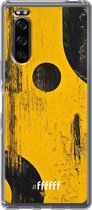 Sony Xperia 5 II Hoesje Transparant TPU Case - Black And Yellow #ffffff