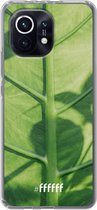 6F hoesje - geschikt voor Xiaomi Mi 11 -  Transparant TPU Case - Leaves Macro #ffffff