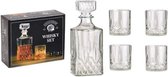 Scotch Whisky - Kado set 5 - 1 Karaf - 4 Glazen - Glas - Cadeau - Gift Box Alcohol Drank Fles - Whiskykaraf - Cadeautip Karaf Whiskey - Relatiegeschenken - Giftbox