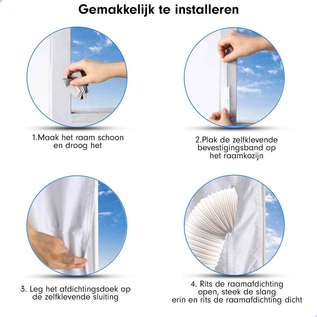 Exclusive by TW Raamafdichtingskit mobiele airco 4M - Airco Raamafdichtingskit - Raamafdichting Airco - Afvoerslang Airco - Raam en/of Venster - Transparant — afbeelding 5