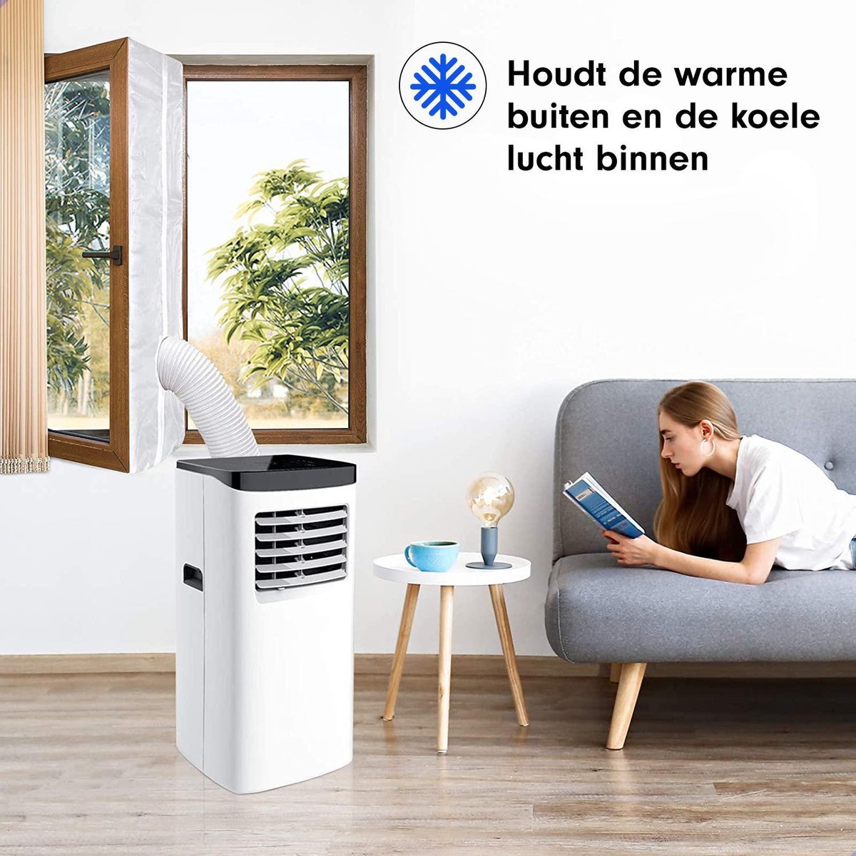 Exclusive by TW Raamafdichtingskit mobiele airco 4M - Airco Raamafdichtingskit - Raamafdichting Airco - Afvoerslang Airco - Raam en/of Venster - Transparant — afbeelding 2
