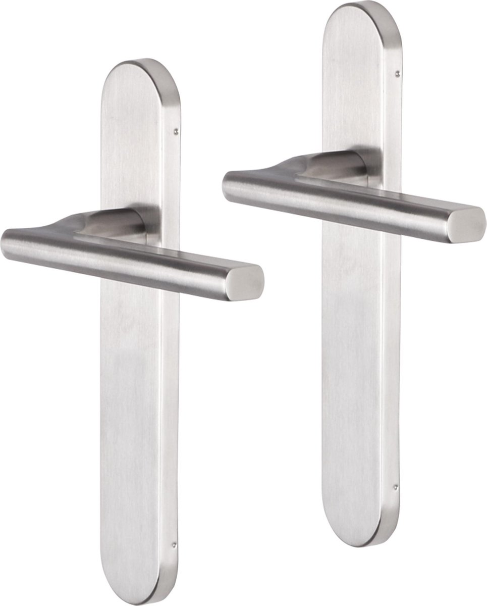 Deurkruk - Impresso Kirby - Voor binnen - Ovaal - deurschild - RVS - 2 stuks