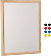 Whiteboard 30 x 40 cm met 8x stuks ronde magneten 15 mm