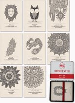 Blik Postkaarten - Set van 8 - Medium - Duurzaam cadeau - Vintage