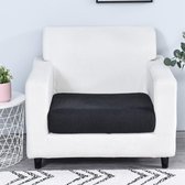 WiseGoods Luxe Sofa Zitkussen Hoes - 1 Zits - Stretch - Meubelhoes - Eenpersoons Bankbeschermer - Bankstel - 50x65cm - Zwart