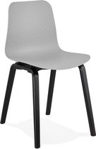Alterego Design stoel 'PACIFIK' grijs met zwarte houten poten