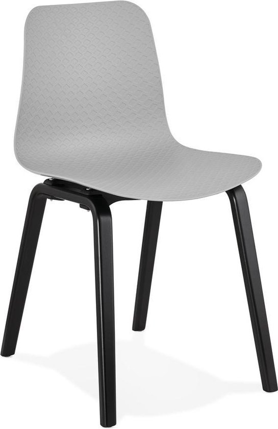 hengel mooi Fabriek Alterego Design stoel 'PACIFIK' grijs met zwarte houten poten | bol.com