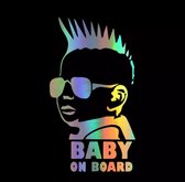 Autosticker - Baby on Board - Mohawk - reflective dazzle