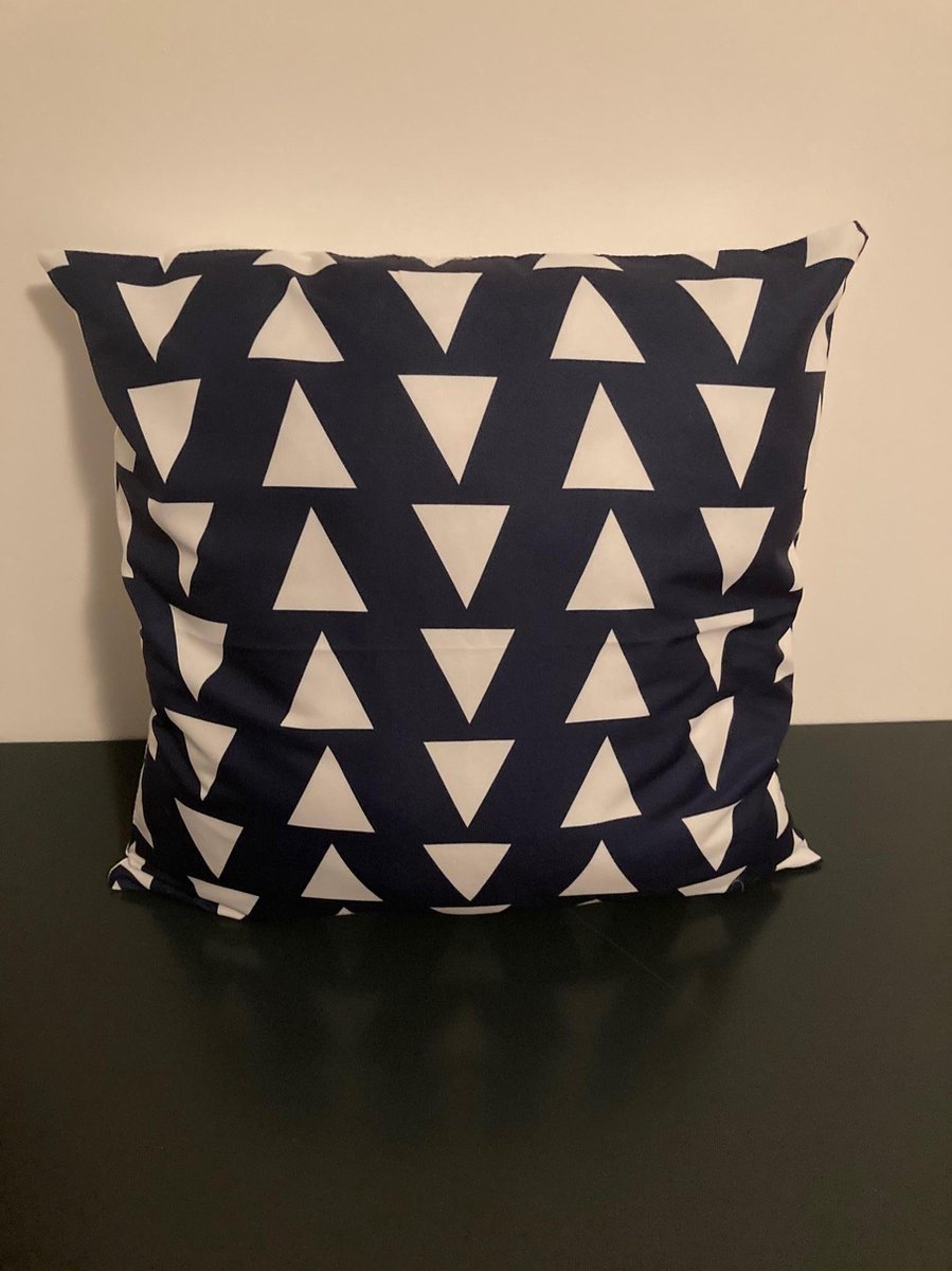Kussenhoes Dark Blue-White - Donkerblauw-Wit - Sierkussen - 45x45 cm